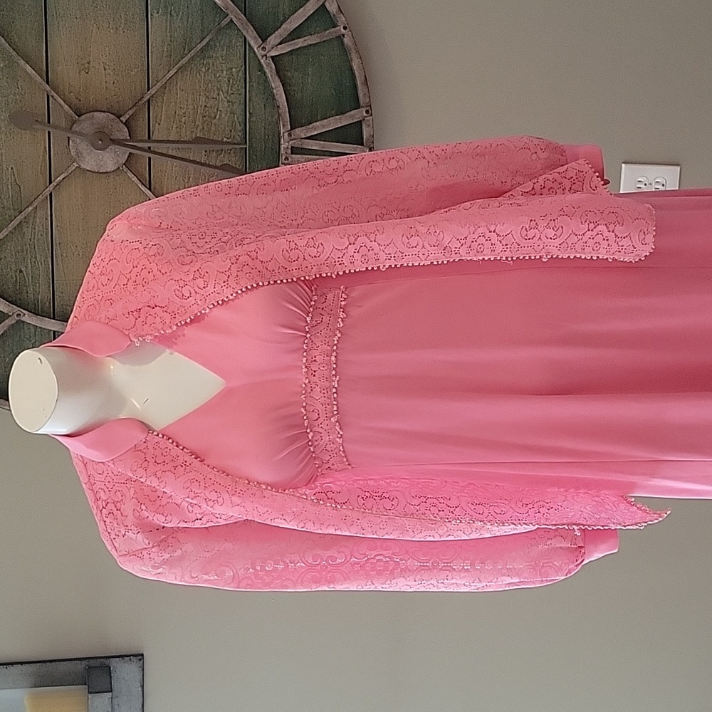 Vintage pink 2 piece maxi dress